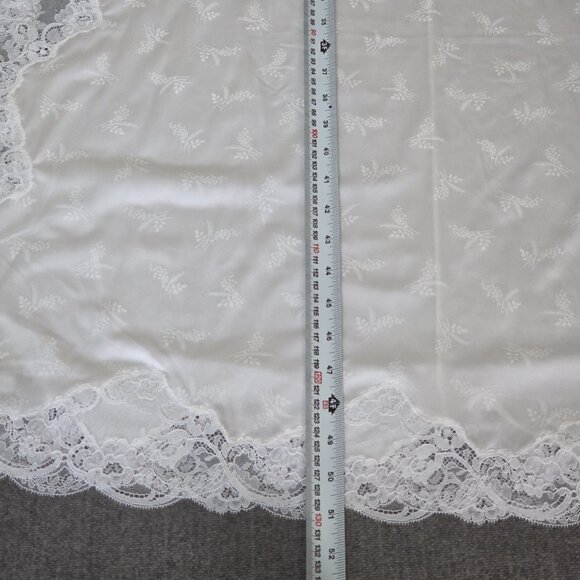 Vtg Gafer Full Slip Nightgown Robe Set IT 4  L White Nylon Calais Lace Italy NOS - Picture 7 of 16